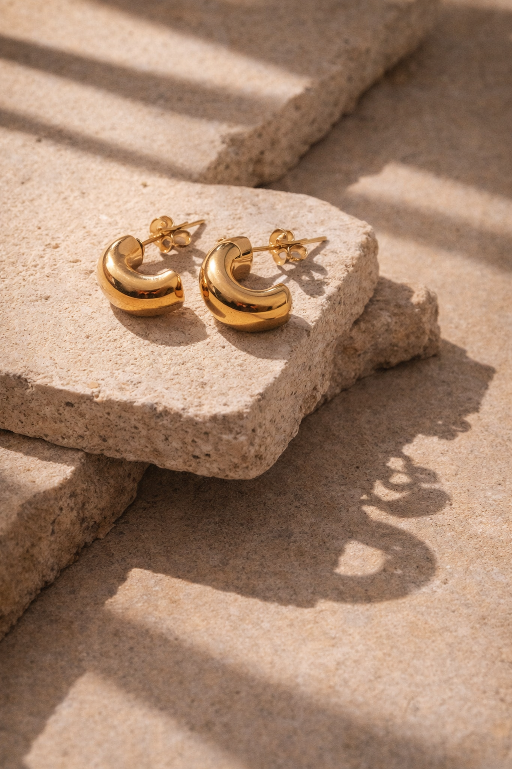 Chunky Hoop Stud Earrings