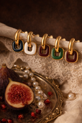 Double Hoop Link Drop Earrings