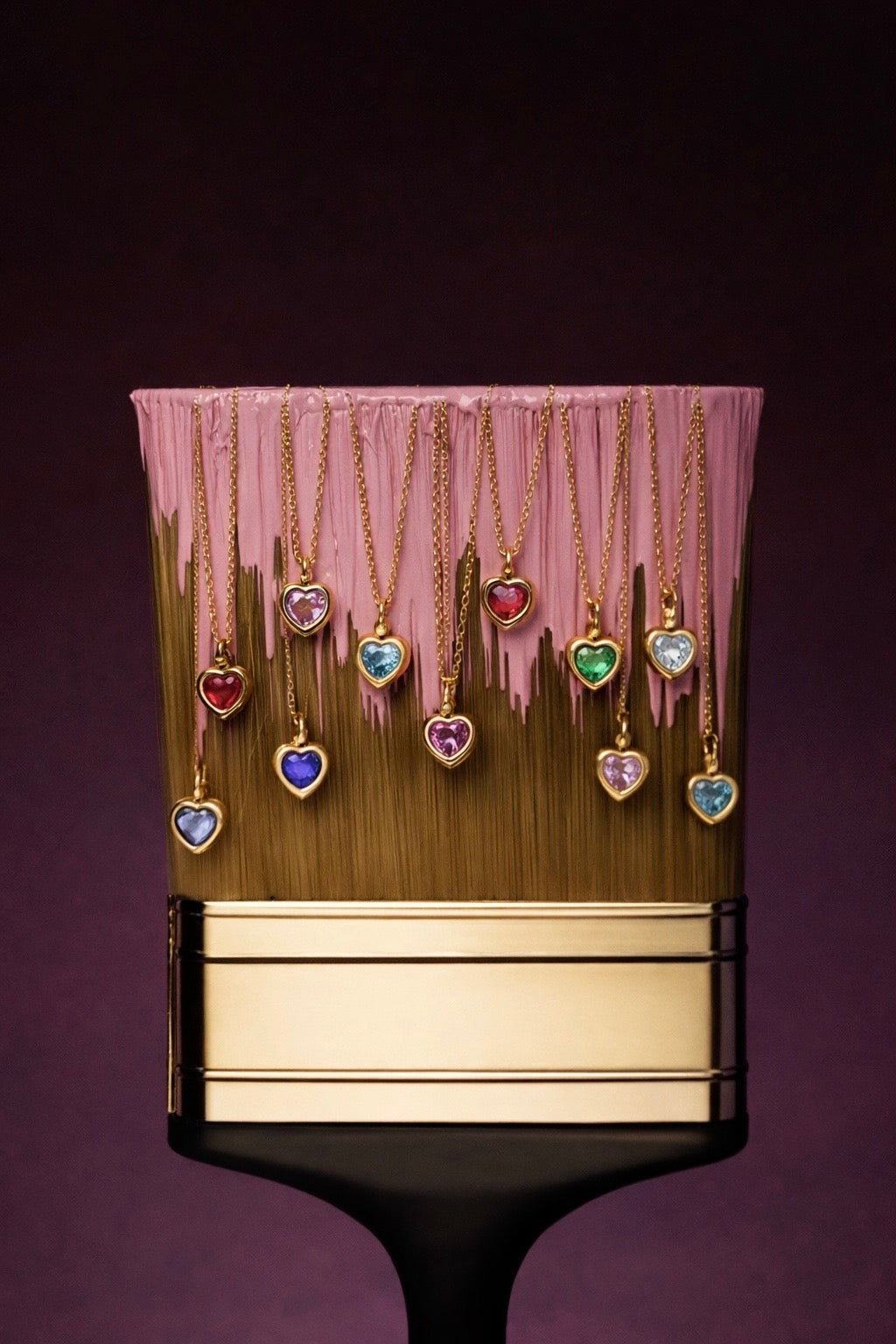 Heart-shaped Birthstone Charm Pendants