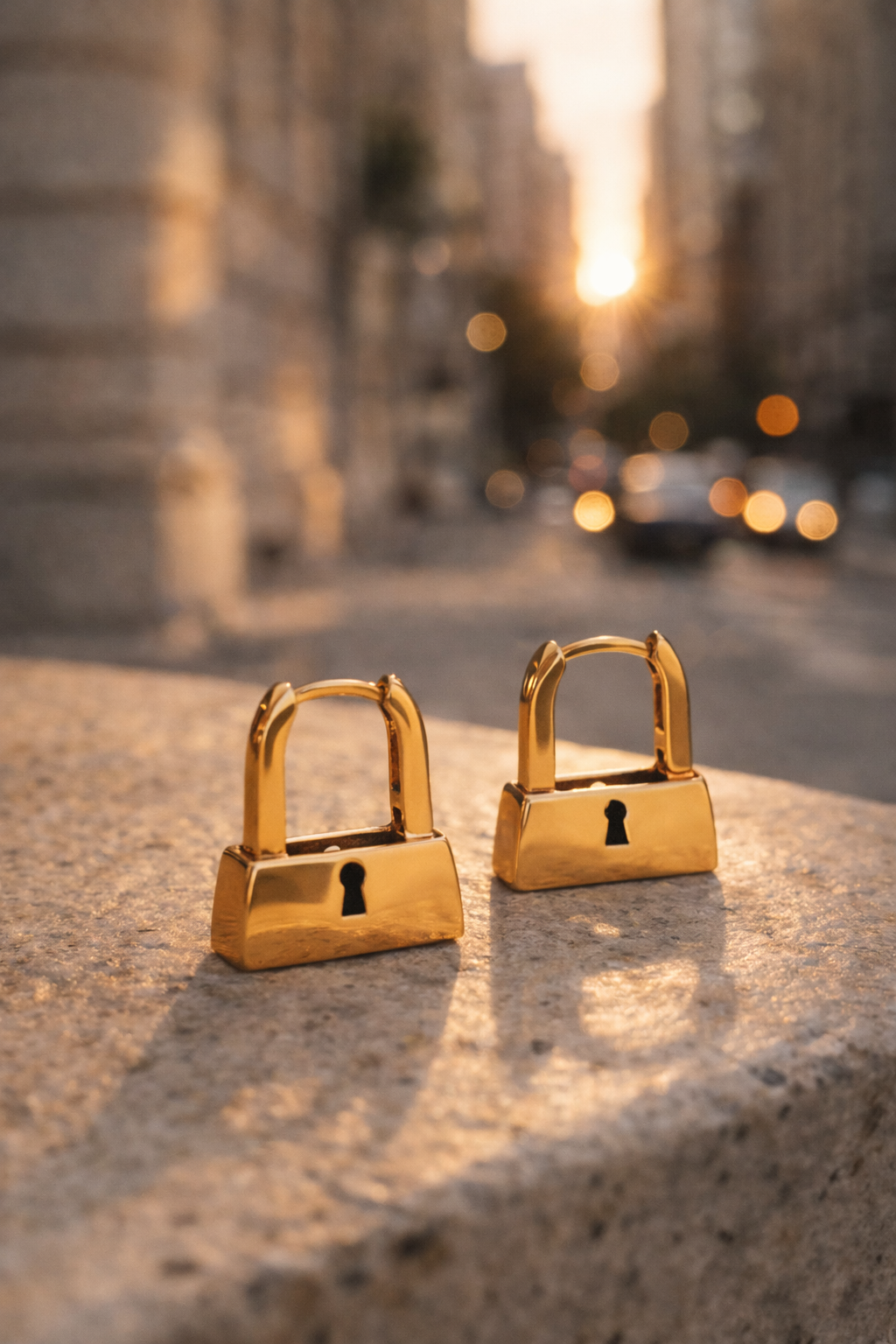 Padlock Dangle Earrings