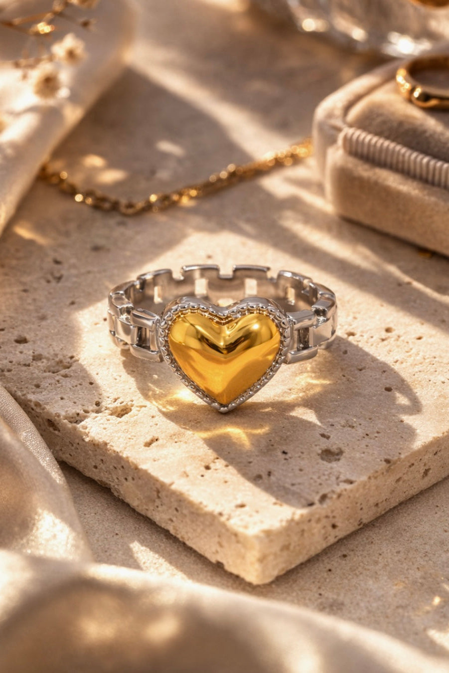 Two Tone Heart Ring